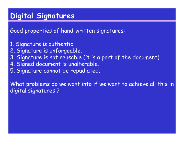 digital signatures