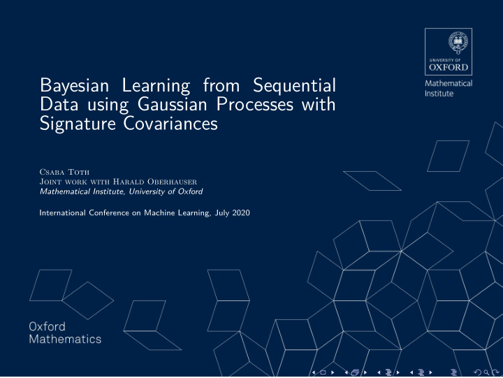 bayesian learning from sequential data using gaussian