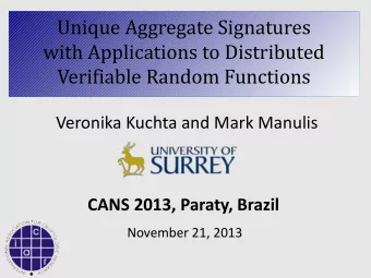 Unique Aggregate Signatures  with Applications to Distributed  Verifiable Random Functions