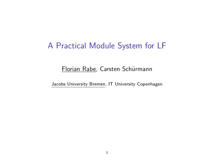 a practical module system for lf