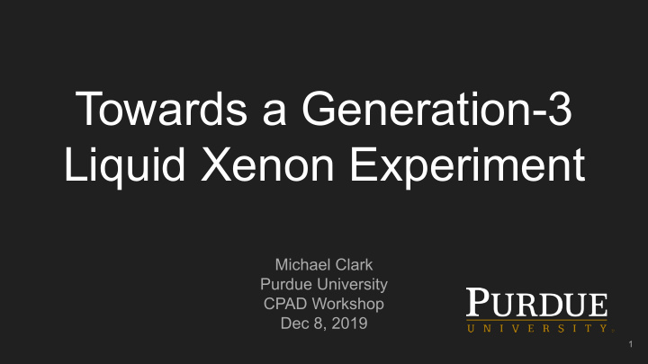 towards a generation 3 liquid xenon experiment