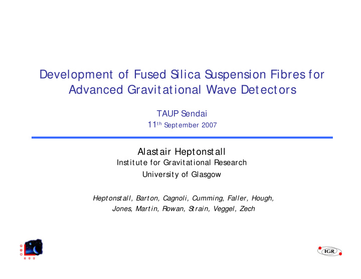 development of fused s ilica s uspension fibres for