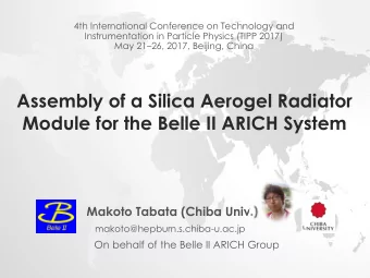 Assembly of a Silica Aerogel Radiator  Module for the Belle II ARICH System  Makoto Tabata (Chiba