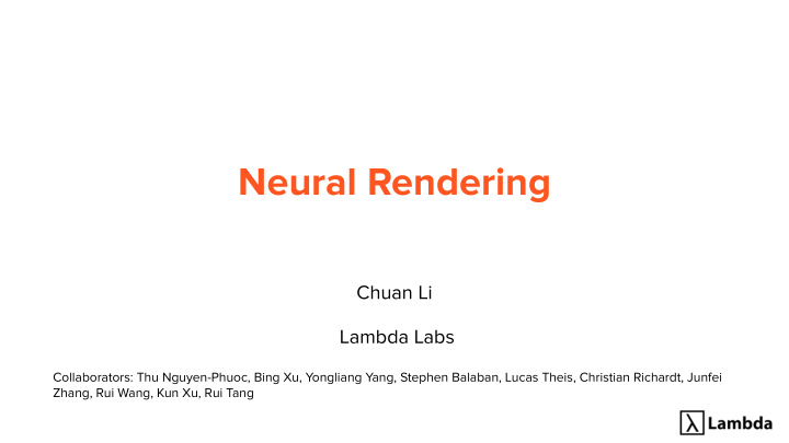 neural rendering