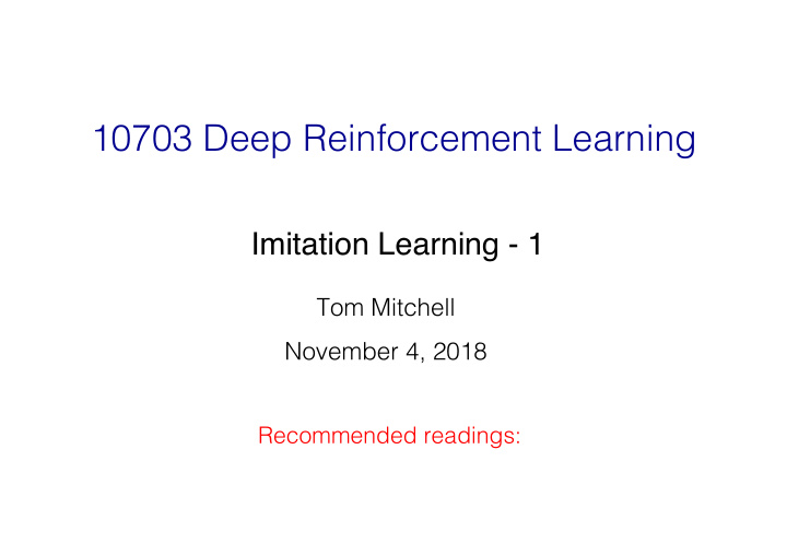 10703 deep reinforcement learning
