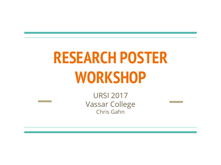 research poster workshop
