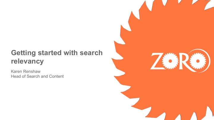 getting started with search relevancy
