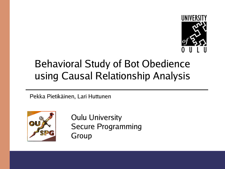 behavioral study of bot obedience using causal