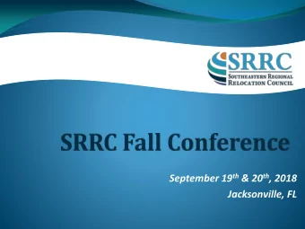 September 19 th &amp; 20 th , 2018  Jacksonville, FL September 19 th &amp; 20 th , 2018