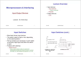 Microprocessors &amp; Interfacing   Input switches   Basics of switches   Keypads