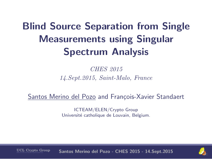 blind source separation from single measurements using