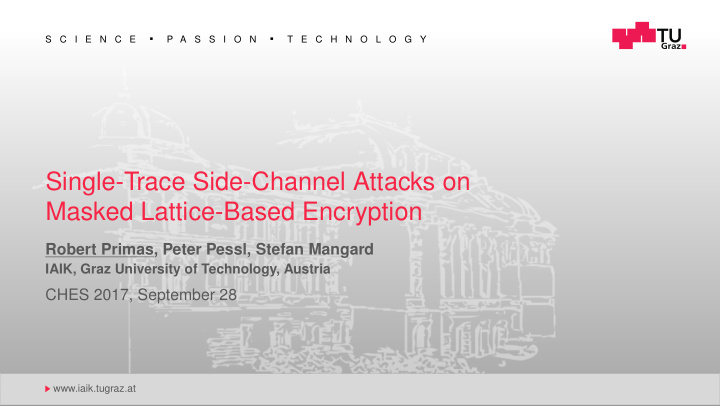 single trace side channel attacks on masked lattice based