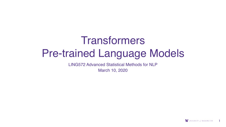 transformers pre trained language models