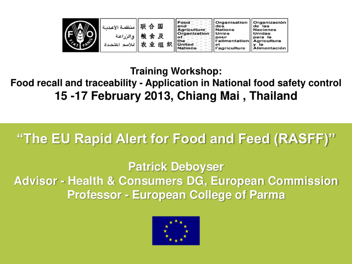 the eu rapid alert for food and feed rasff