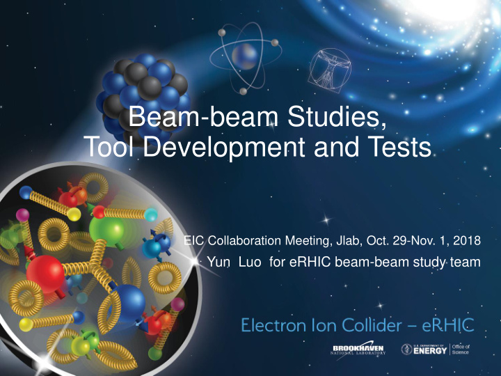 beam beam studies tool development and tests