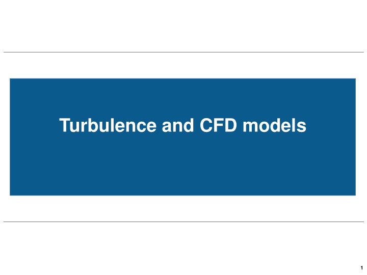 turbulence and cfd models