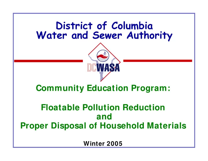 district of columbia water and sewer authority