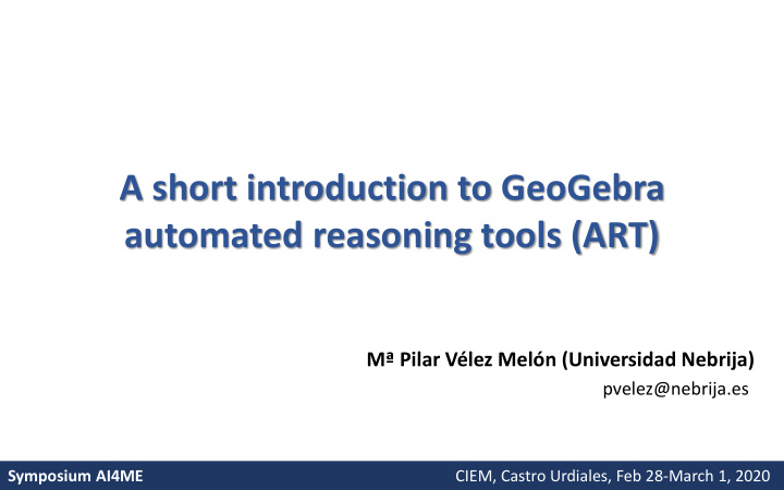 a short introduction to geogebra automated reasoning