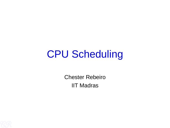 cpu scheduling