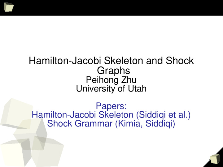 hamilton jacobi skeleton and shock graphs