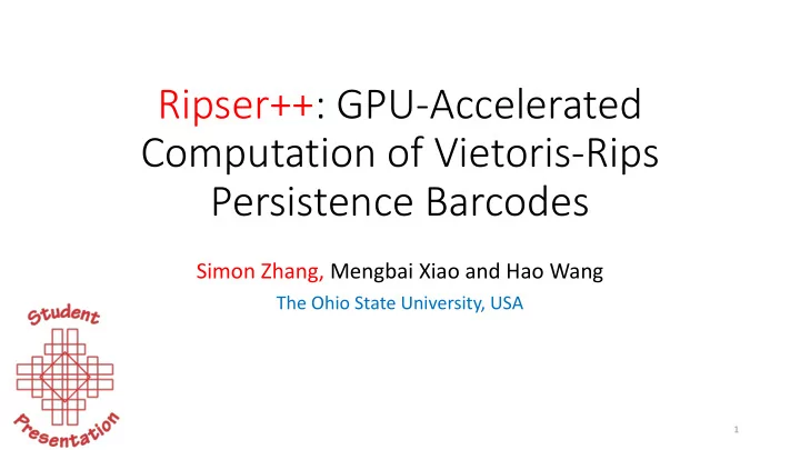 ripser gpu accelerated computation of vietoris rips