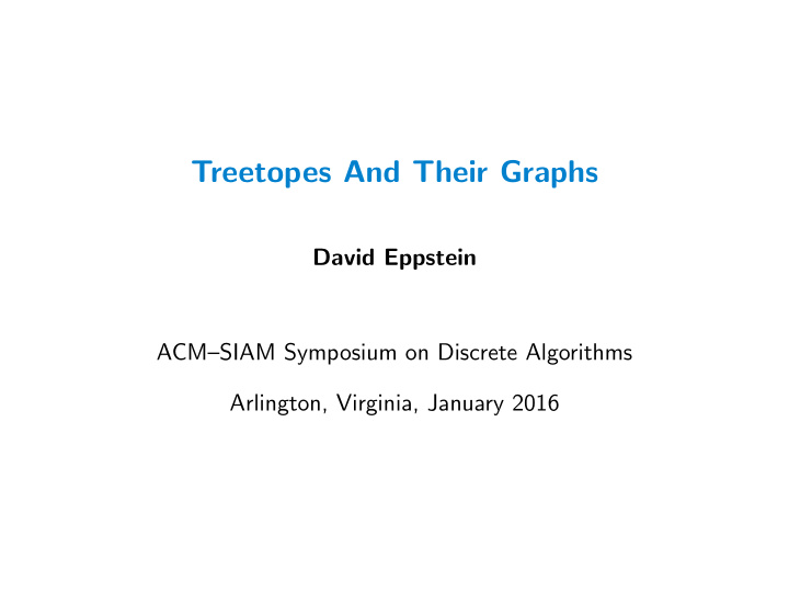 treetopes and their graphs