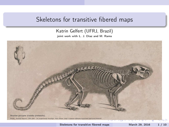 skeletons for transitive fibered maps