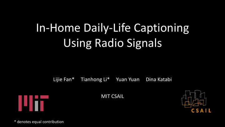 in home daily life captioning