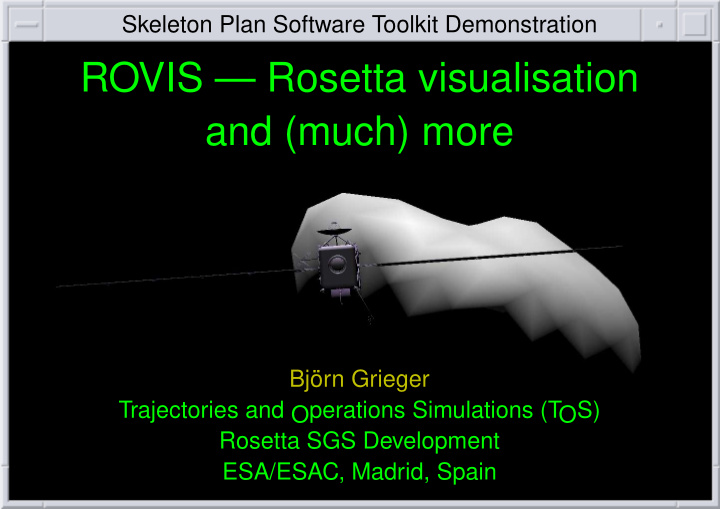 rovis rosetta visualisation and much more