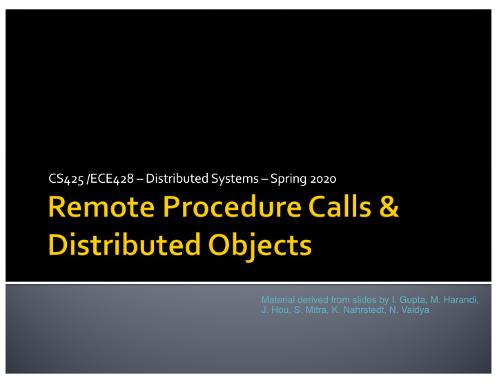 cs425 ece428 distributed systems spring 2020