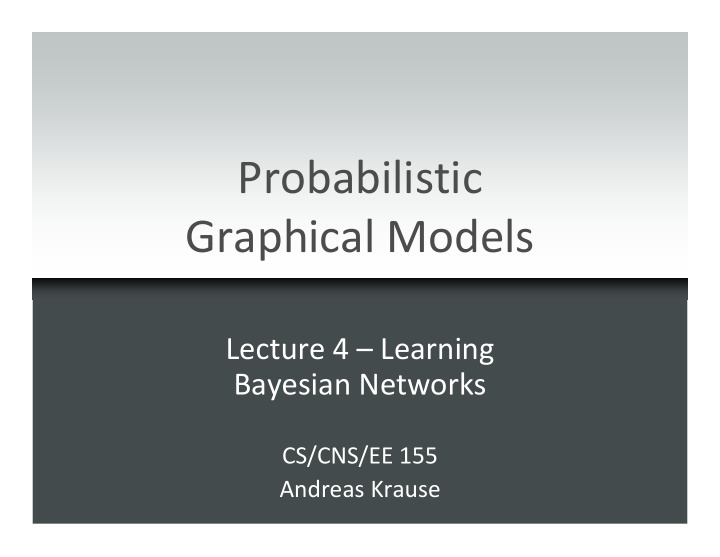 probabilistic graphical models