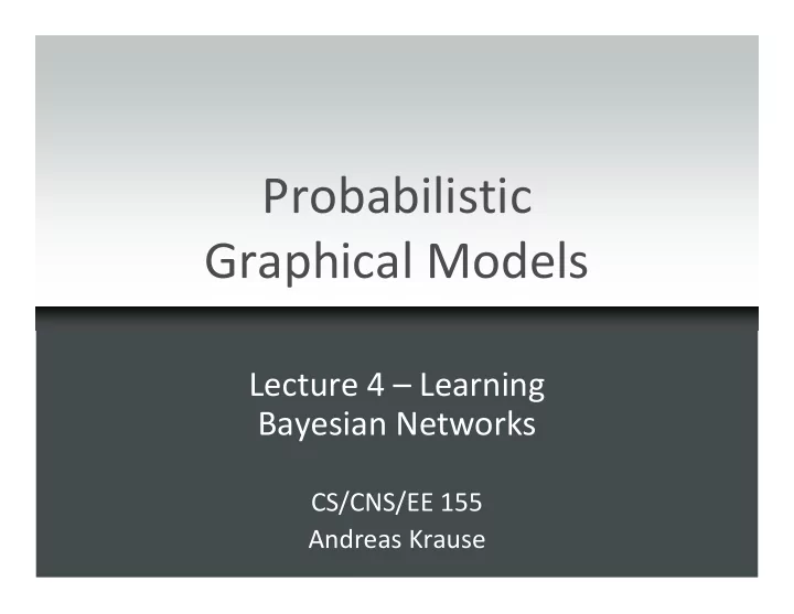 probabilistic graphical models