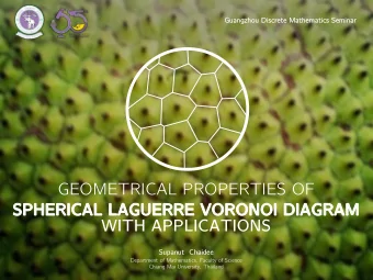 GEOMETRICAL PROPERTIES OF  WITH APPLICATIONS  Supanut Chaidee  Department of Mathematics, Faculty