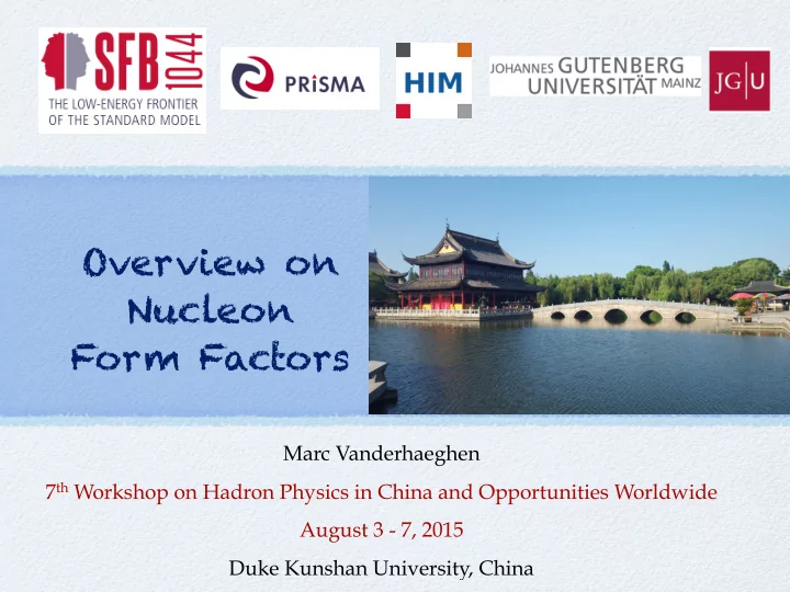 overview on nucleon form factors