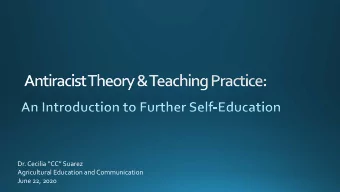 Dr. Cecilia CC Suarez  Agricultural Education and Communication  June 22, 2020  Warm-Up