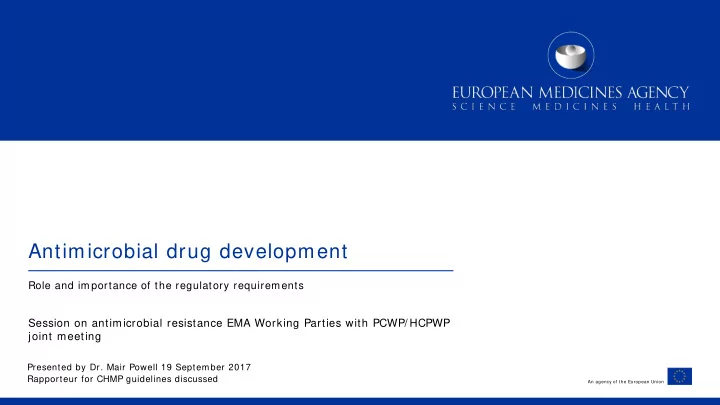 antimicrobial drug development