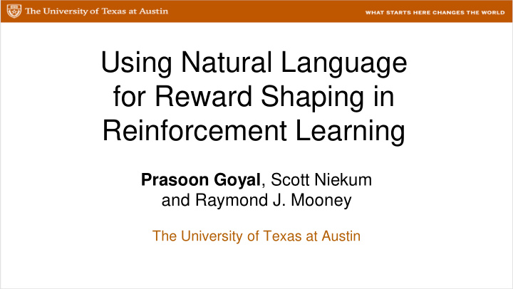 using natural language for reward shaping in