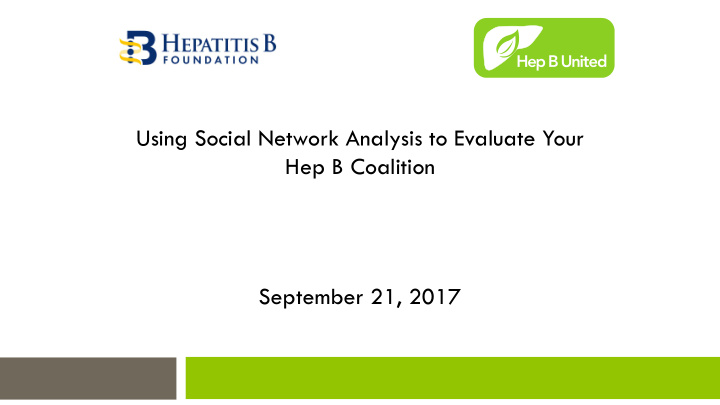 using social network analysis to evaluate your hep b