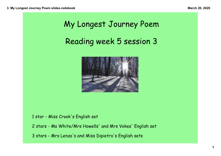 my longest journey poem reading week 5 session 3