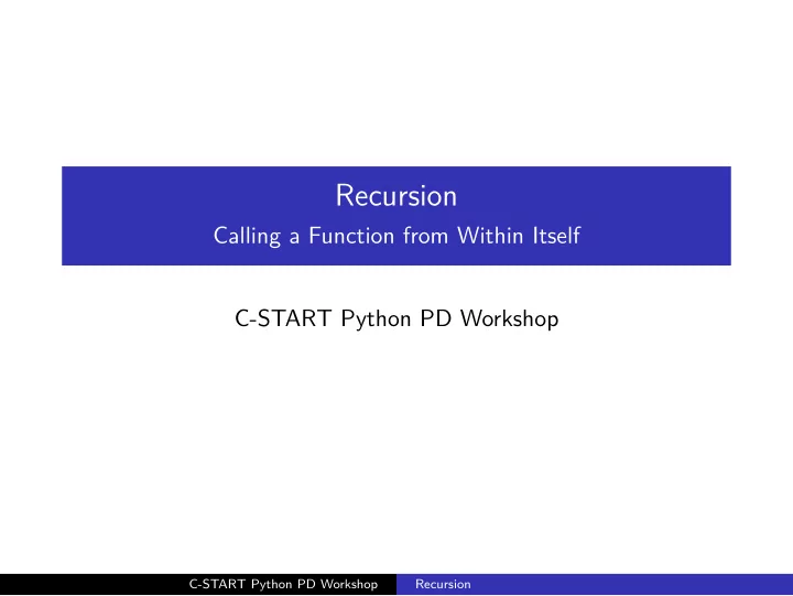 recursion
