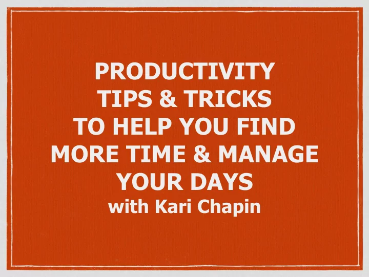 more time manage