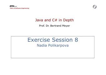 Exercise Session 8  Nadia Polikarpova  Quiz 1: What is printed? (Java) class MyTask implements