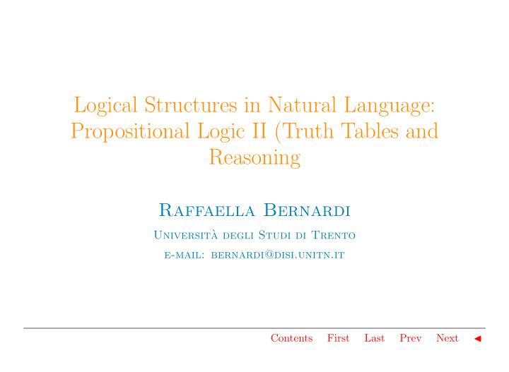 logical structures in natural language propositional