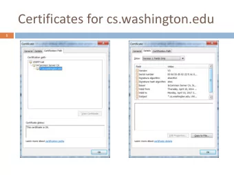 Certificates for cs.washington.edu  1  Certificates for GMail  Important fields:  Testing SSL