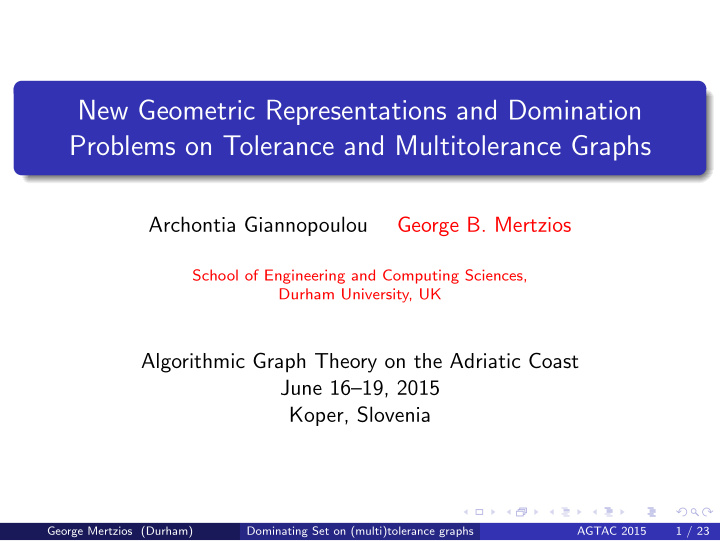 new geometric representations and domination problems on