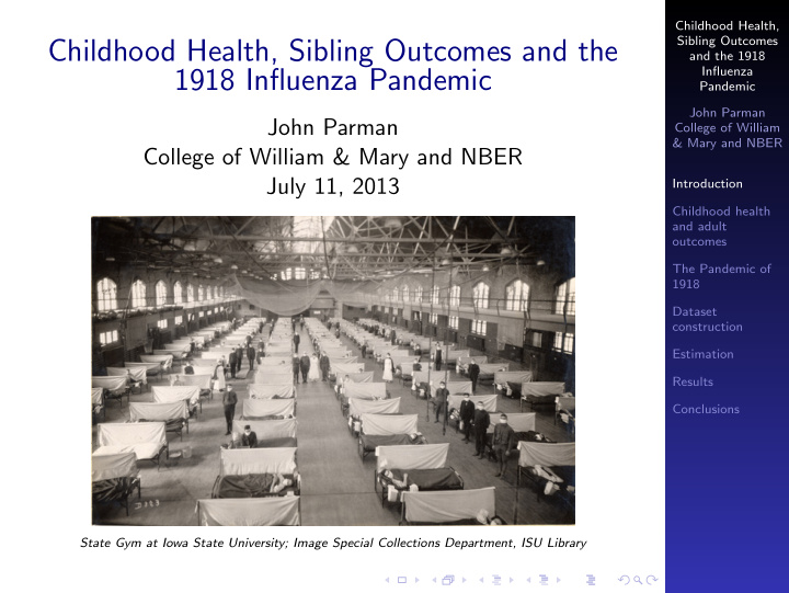 childhood health sibling outcomes and the