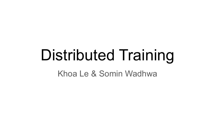 distributed training