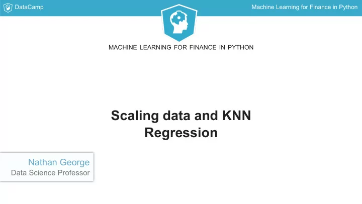 scaling data and knn regression
