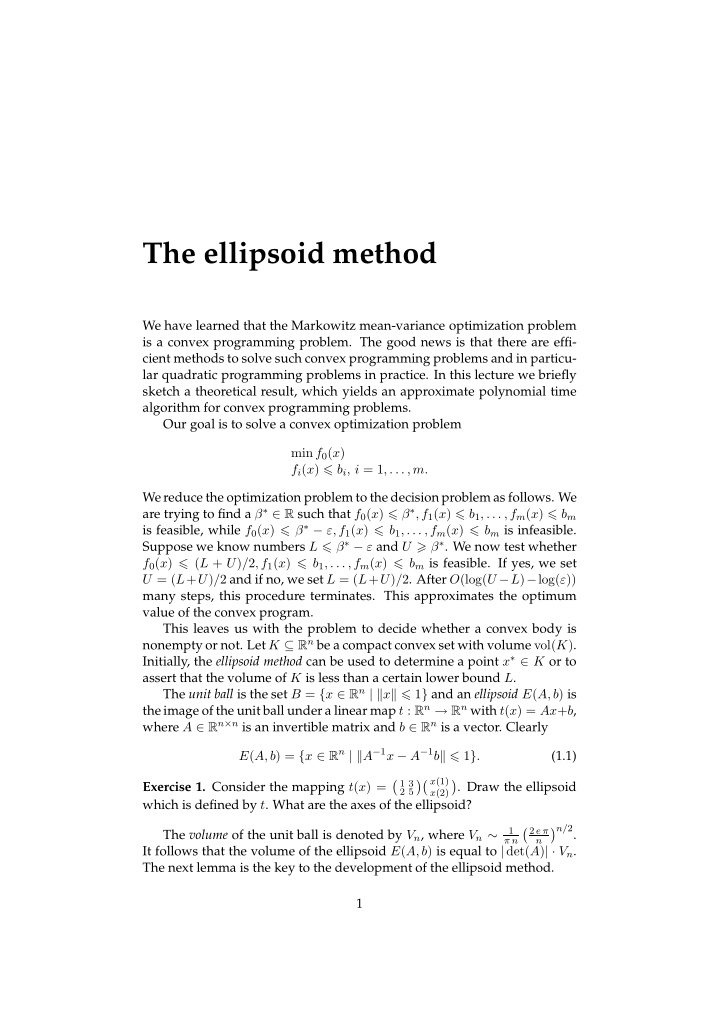 the ellipsoid method