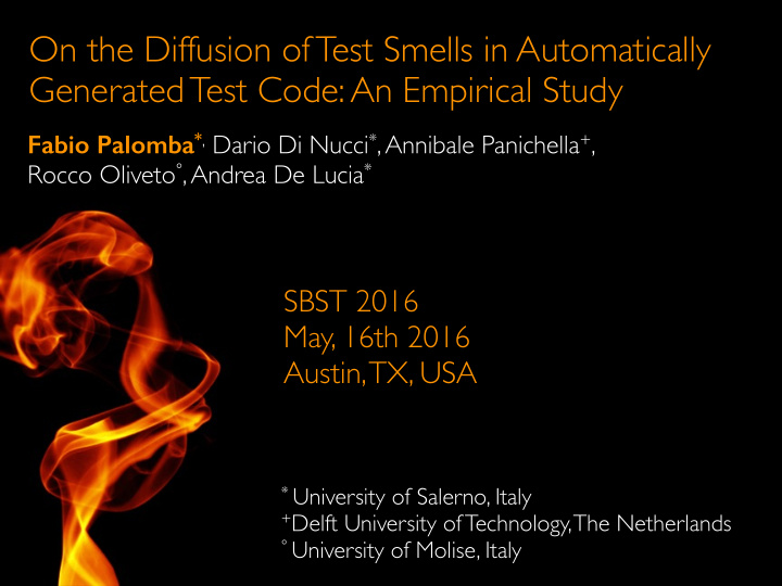 on the diffusion of test smells in automatically